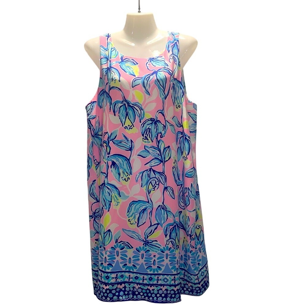 Lily Pulitzer Women's Floral Sleeveless Dress‎ - Pink and Blue